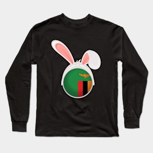 happy easter Zambia bunny ears flag cute designs Long Sleeve T-Shirt